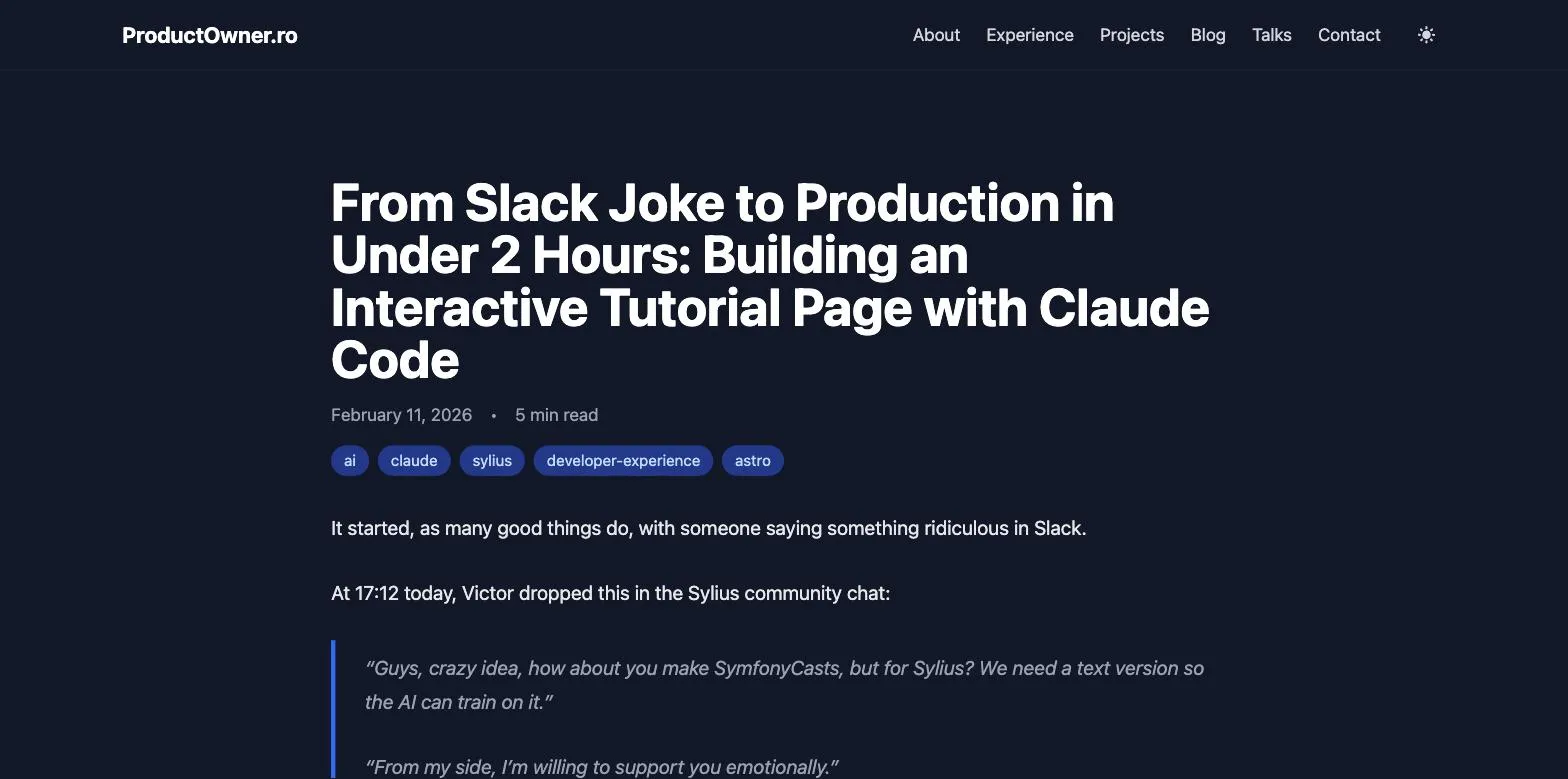 A productowner.ro article