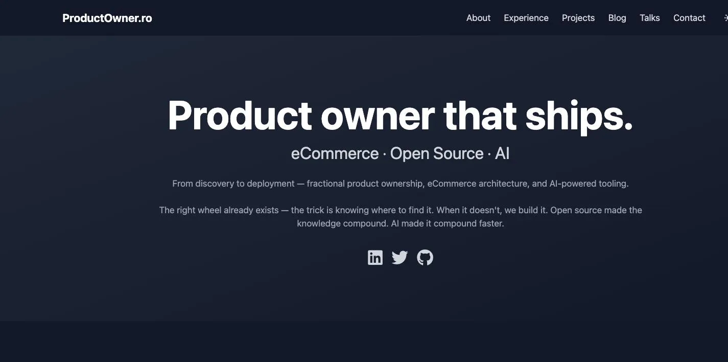 productowner.ro homepage